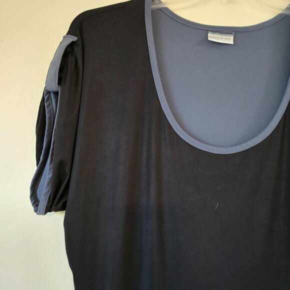Dotti Black SS Mini Dress Scoop Neck Grey Trim Med/Lge? - Picture 2 of 16
